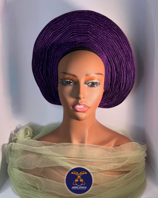 Purple Auto Gele- Abbiexpress Auto Gele collection 