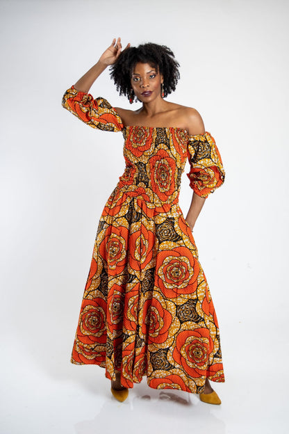 Abbiexpress 2 pieces Top and Maxi Skirt 2 pieces Top and Maxi Skirt-African women wear