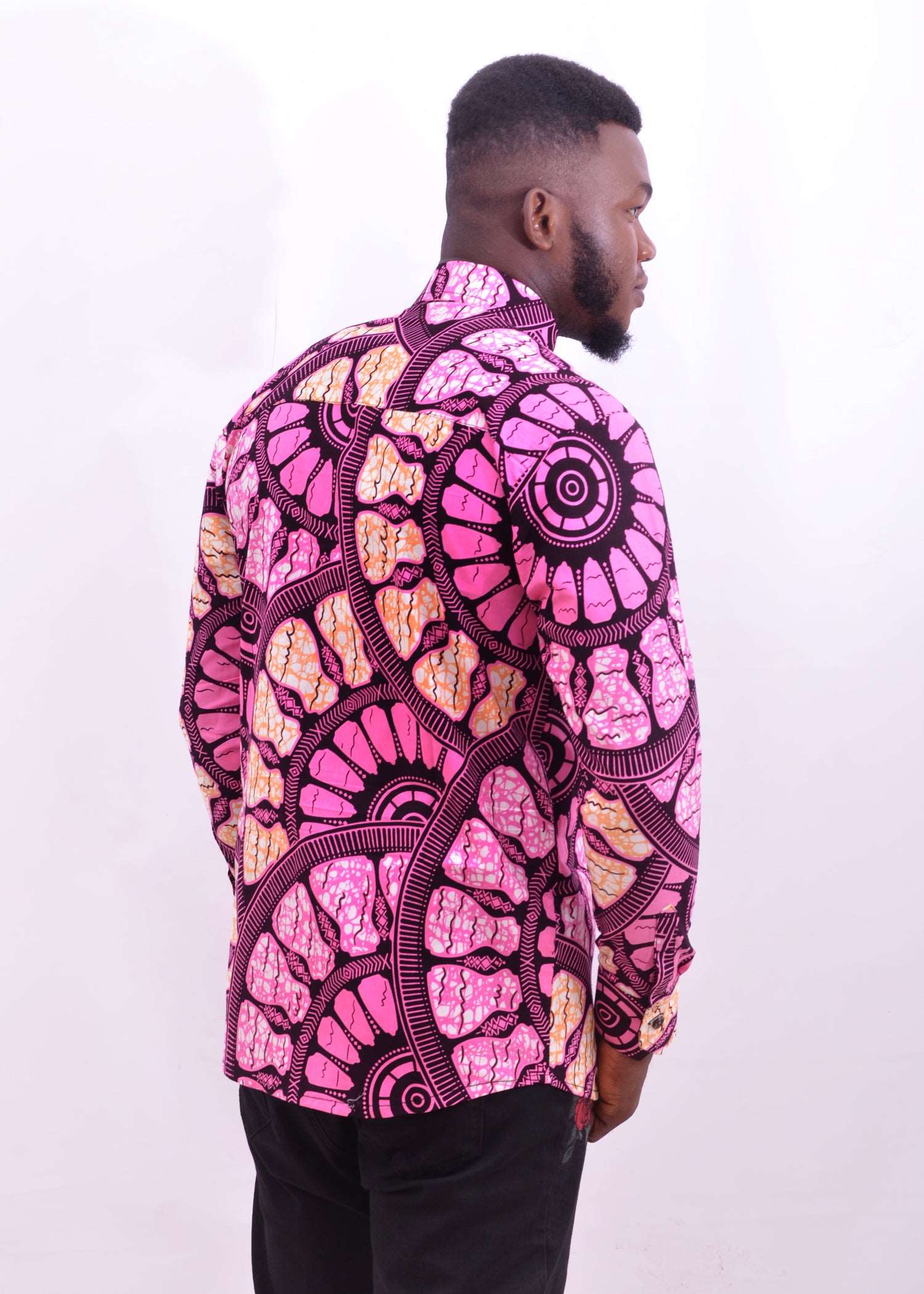 Abbiexpress African Ankra/African Print Purple Shirt