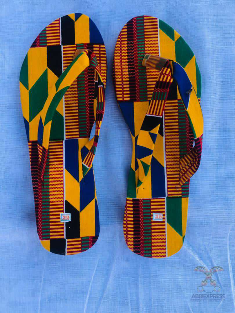 Abbiexpress African Kente Print Flip-flop/ Slippers