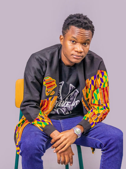 Abbiexpress African Map Kente Jacket