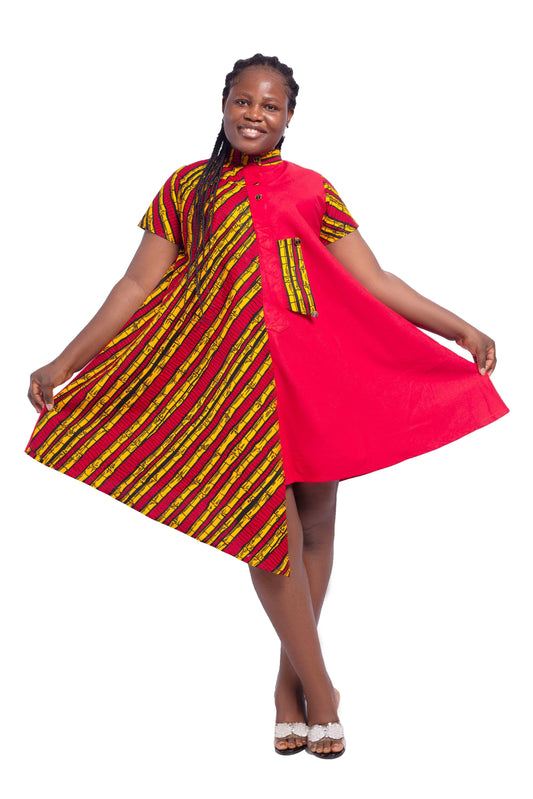 Abbiexpress AFRICAN PRINT FLARE DRESS