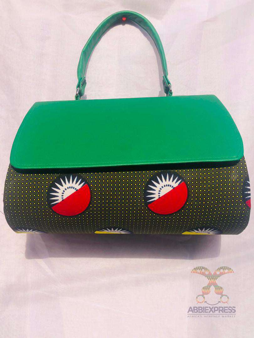 Abbiexpress African Print Handbag (Green)