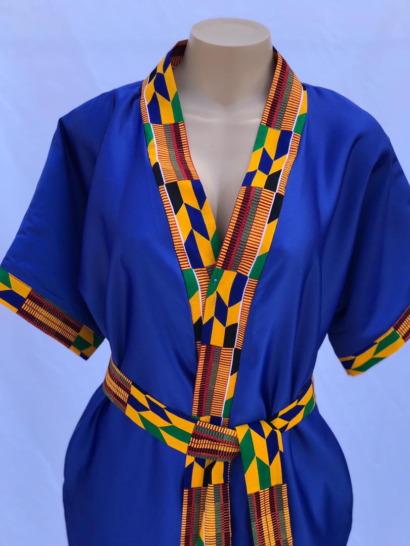 Abbiexpress African Print Satin Robe wholesale