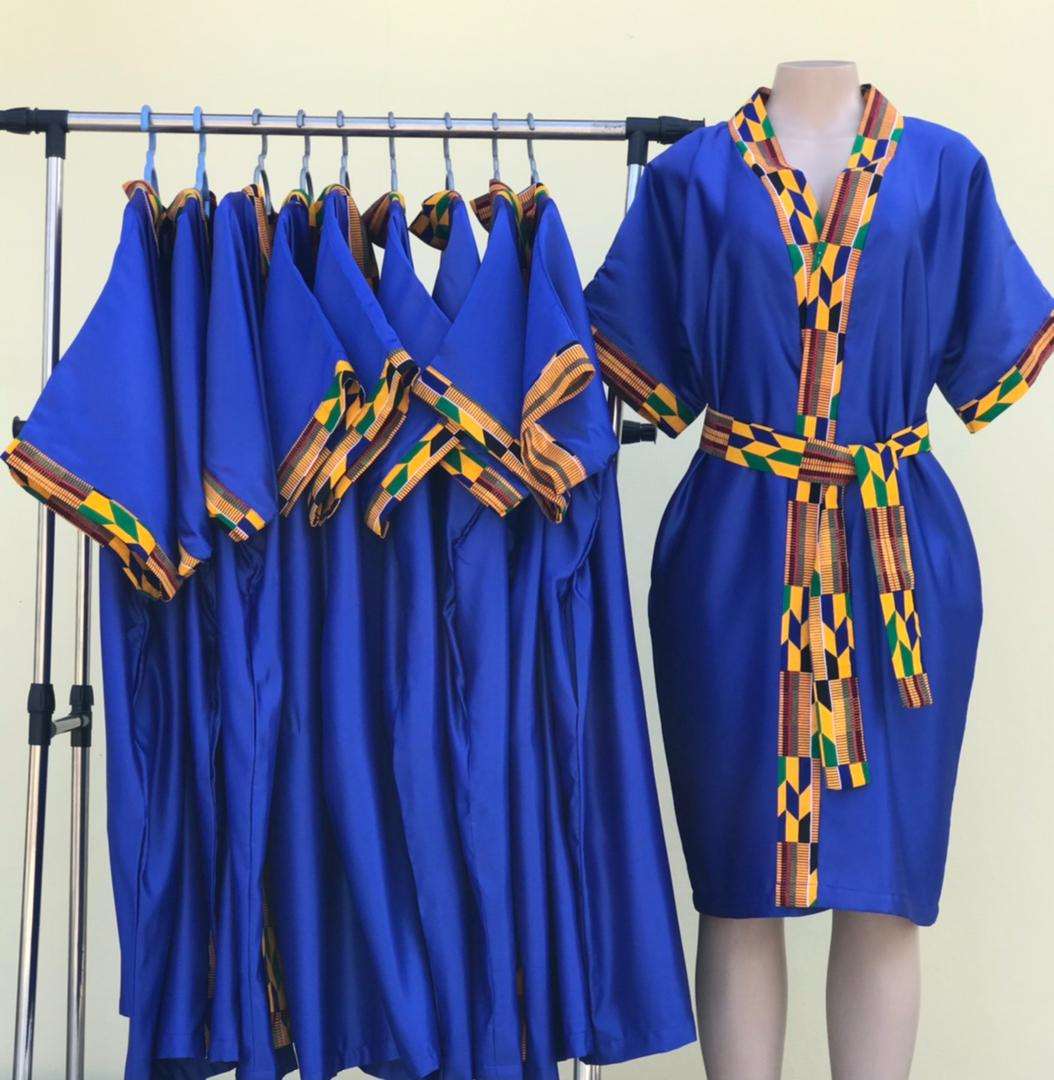 Abbiexpress African Print Satin Robe wholesale