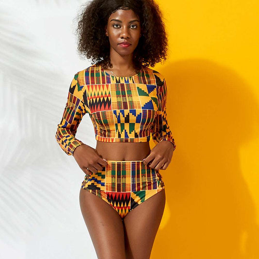 Abbiexpress African style women bikini beachwear