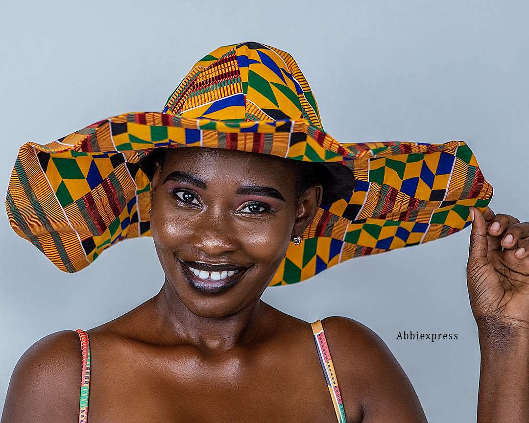 Abbiexpress AFRICAN WOMEN'S WEAR Kente Summer Hat