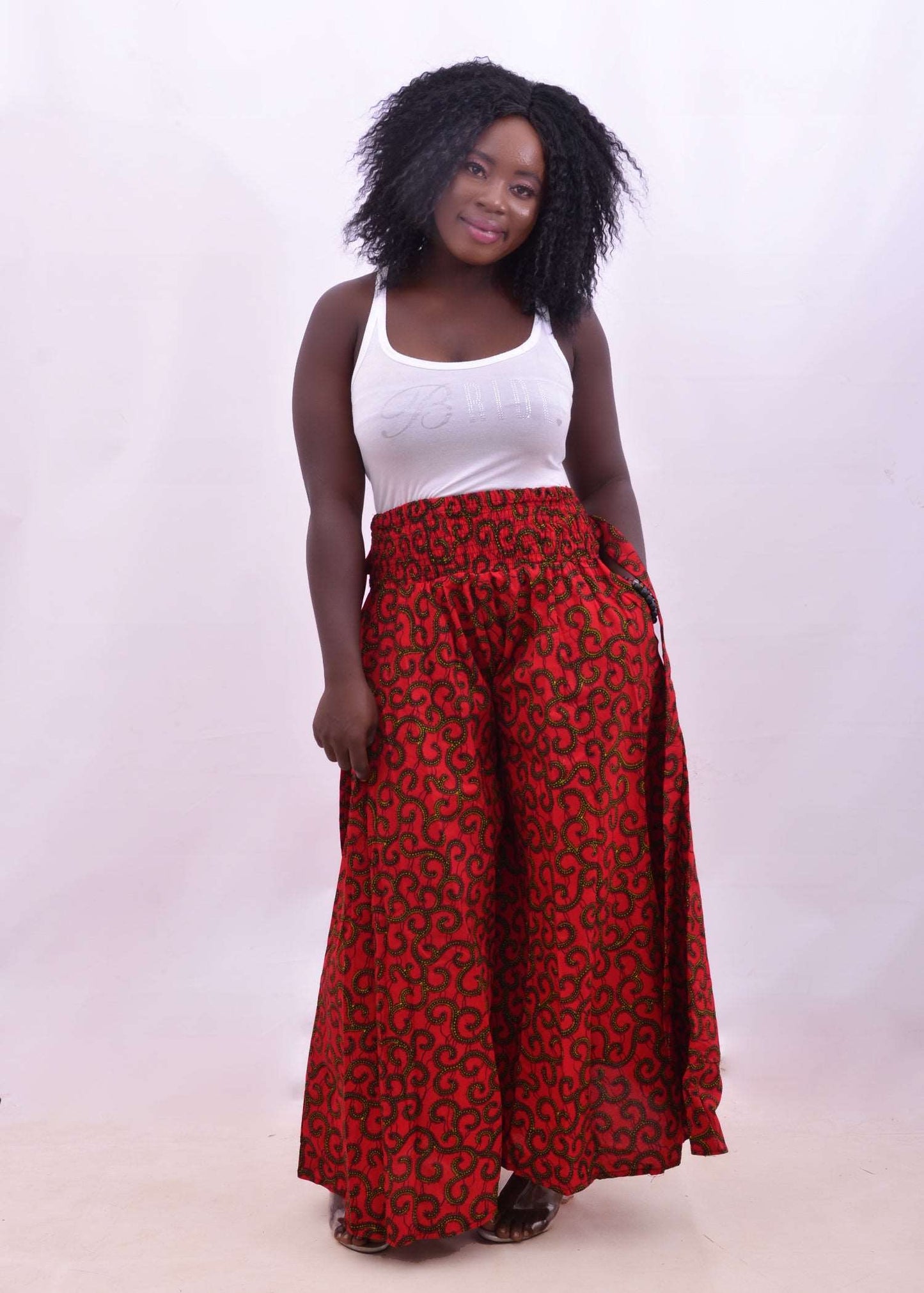 Abbiexpress Ankara/African Print MAXI Red Pants