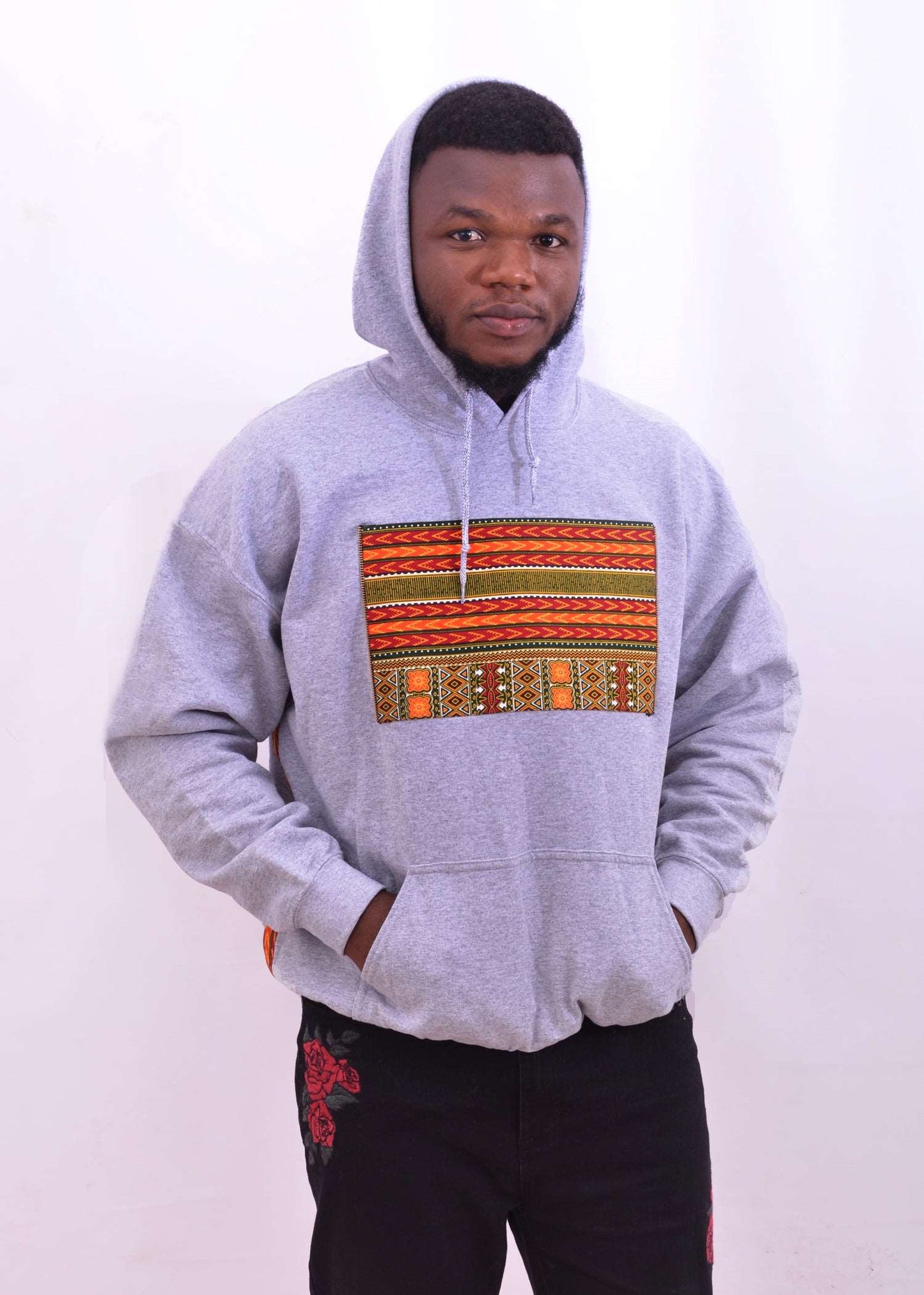 Abbiexpress Ankara/Afrikan Print Shileld Design Hoodie