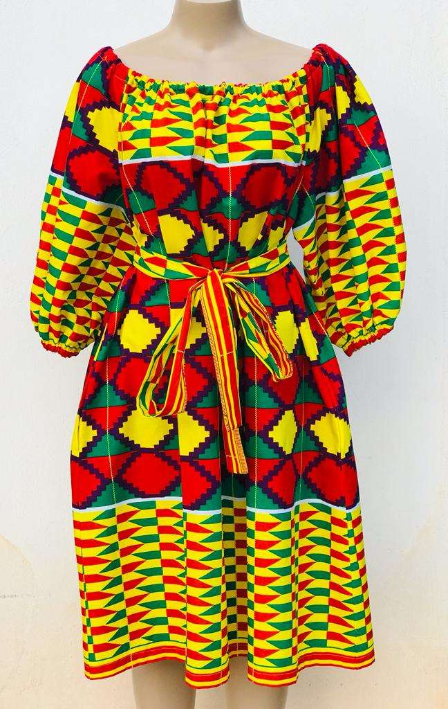 Abbiexpress Apparel & Accessories African Print Kente Dress-African women wear