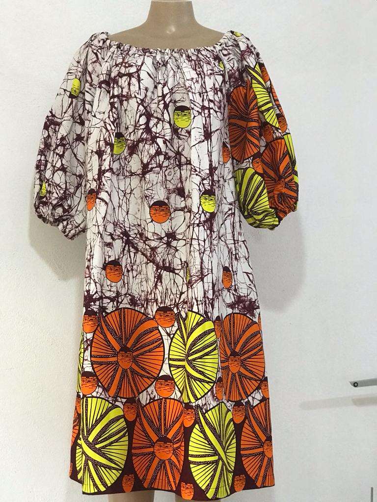 Abbiexpress Apparel & Accessories African Print Knee Length Dress USA