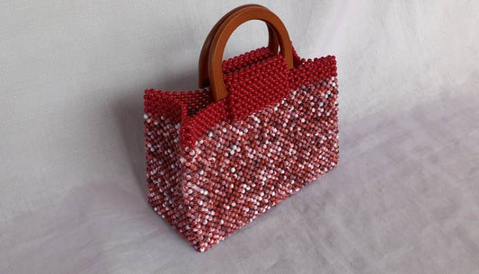 Abbiexpress Bags Retail High Fashion Red Beaded  Bag