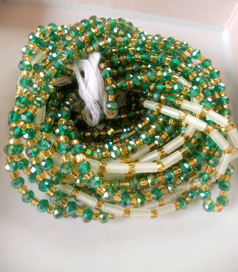 Abbiexpress Beads #11 Green African Waist Beads