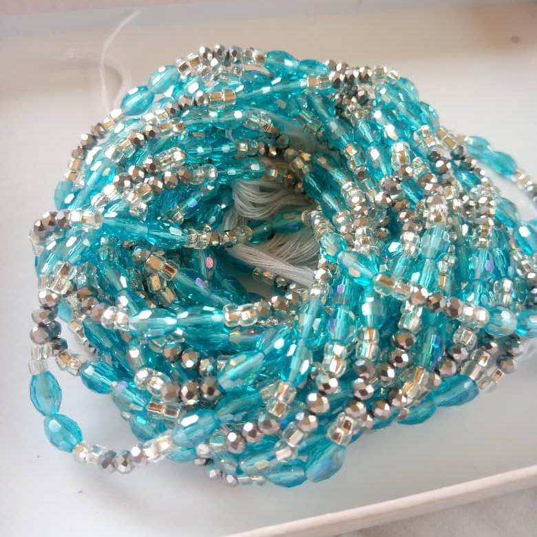 Abbiexpress Beads #9 Blue African Waist Beads