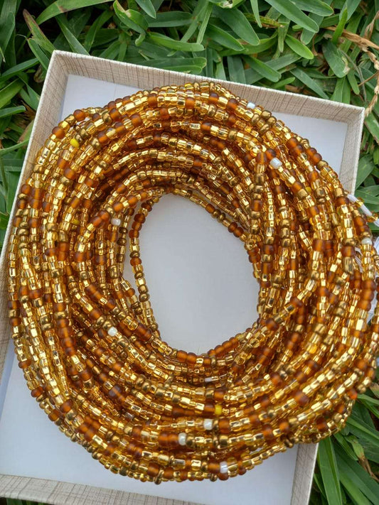 Abbiexpress Gold Bronze and White Waistbeads