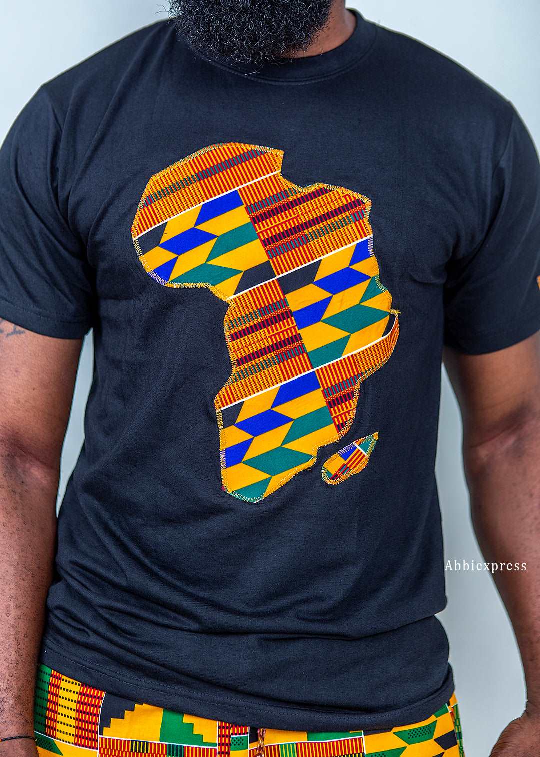 Abbiexpress Kente African map t-shirt