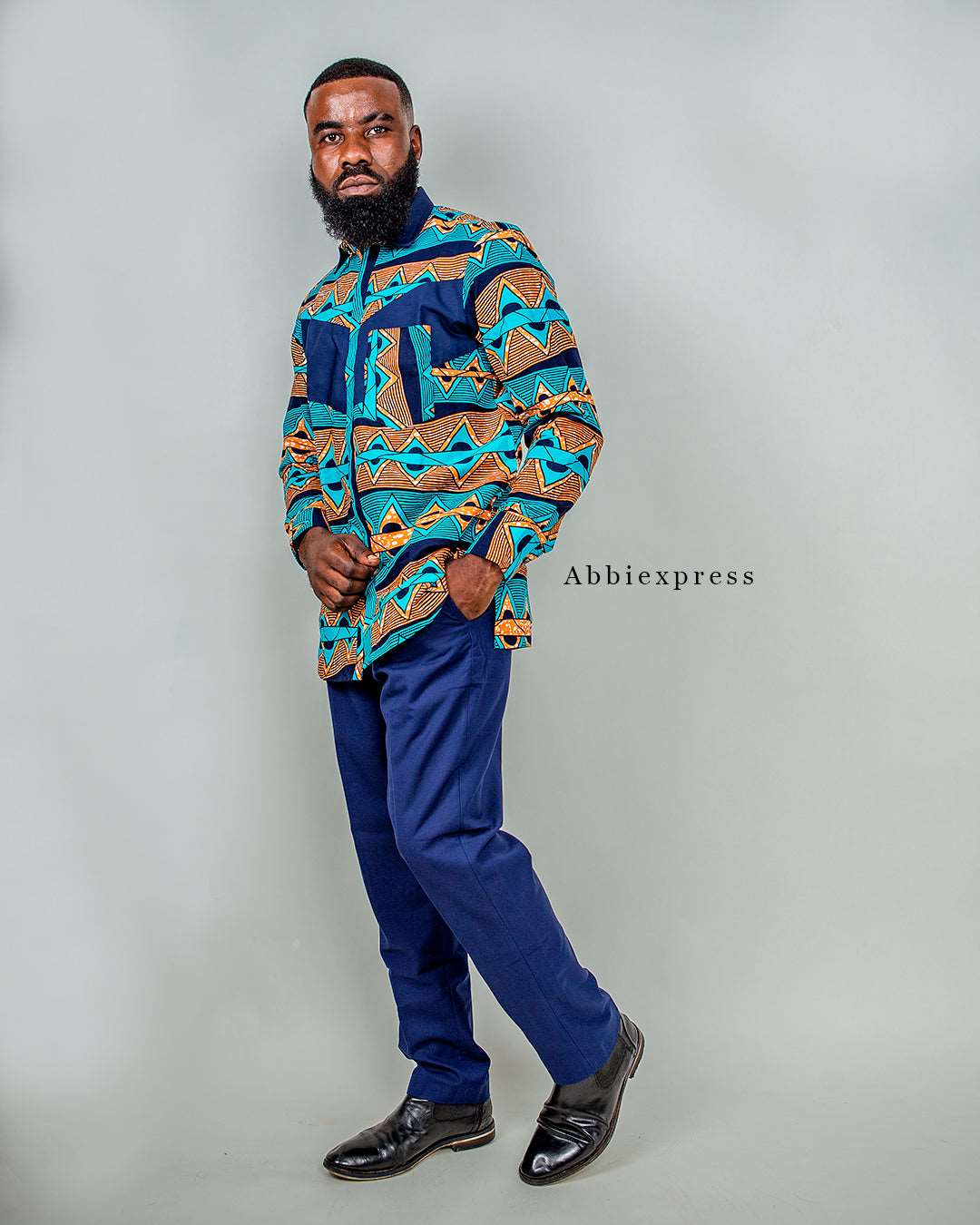 Abbiexpress Long sleeves Ankara shirt