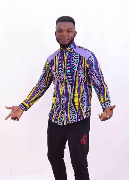 Abbiexpress Multi colored African print shirt