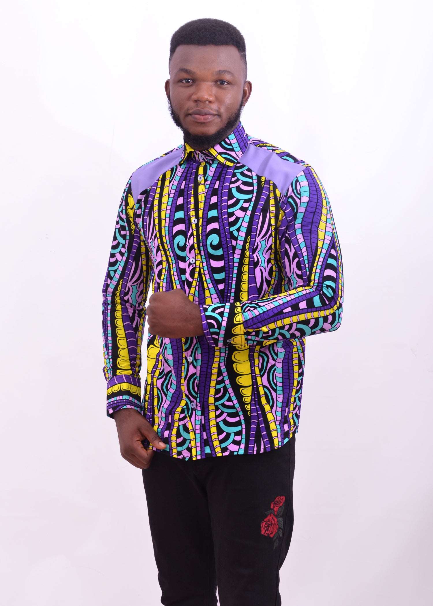 Abbiexpress Multi colored African print shirt