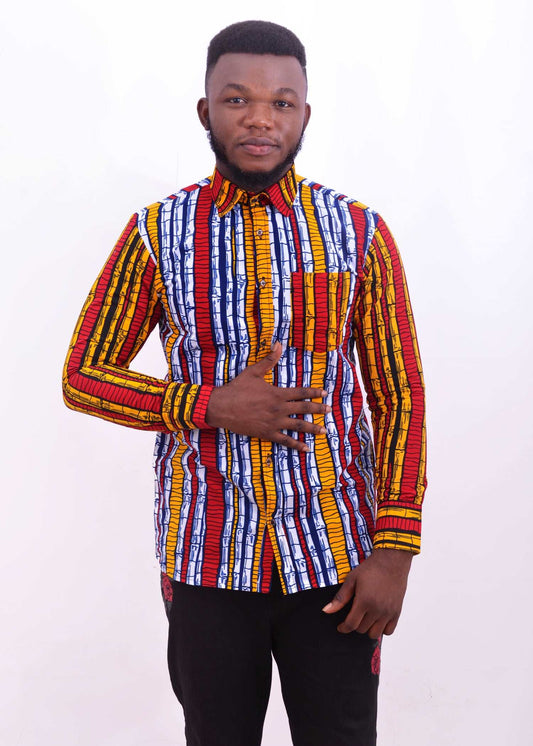 Abbiexpress Multi colored African Striped shirts