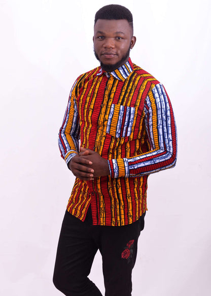 Abbiexpress Multi colored African Striped shirts