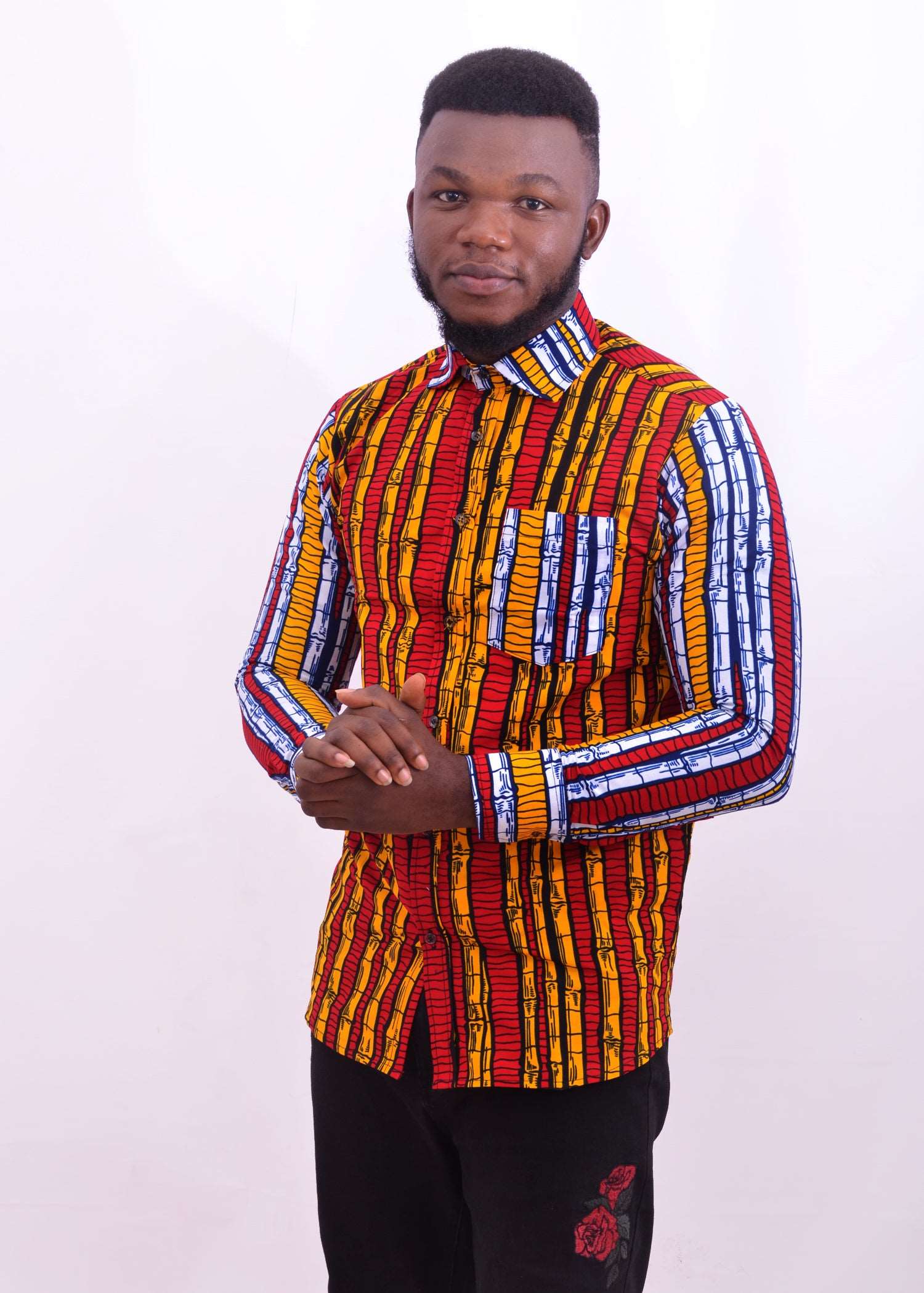 Abbiexpress Multi colored African Striped shirts