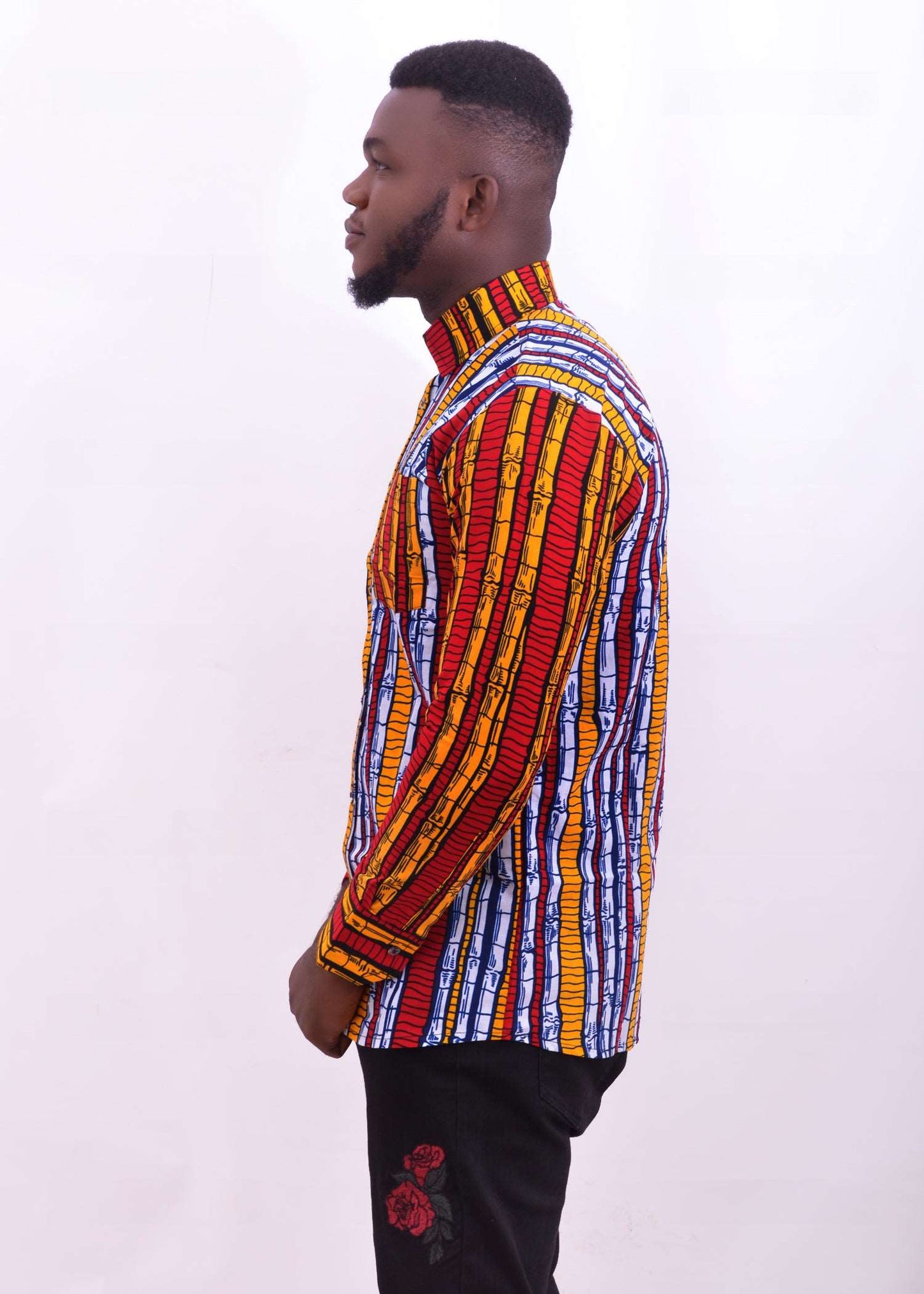 Abbiexpress Multi colored African Striped shirts