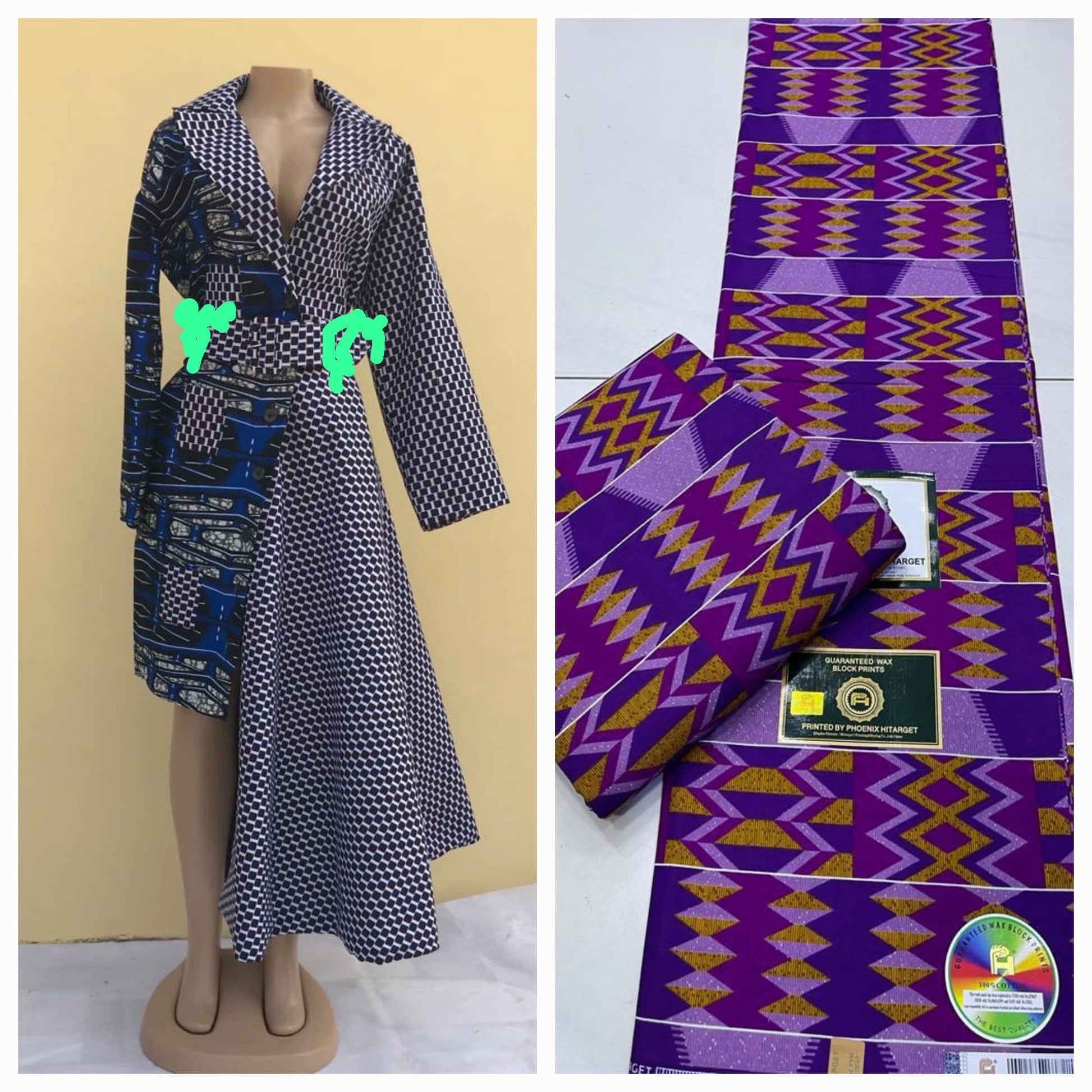 Abbiexpress Purple Ankara Coat