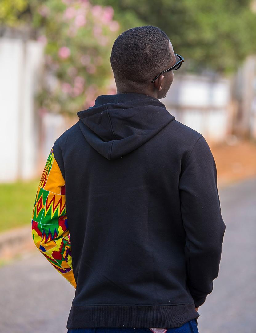 Abbiexpress Soft Hoodie with a touch of Kente fabric