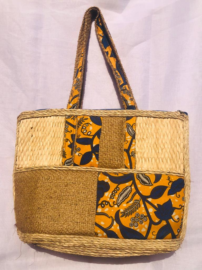 Abbiexpress Straw, Sack And Ankara Bag