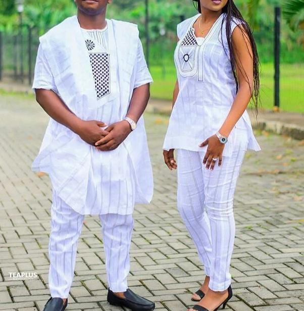 Trendy white agbada styles